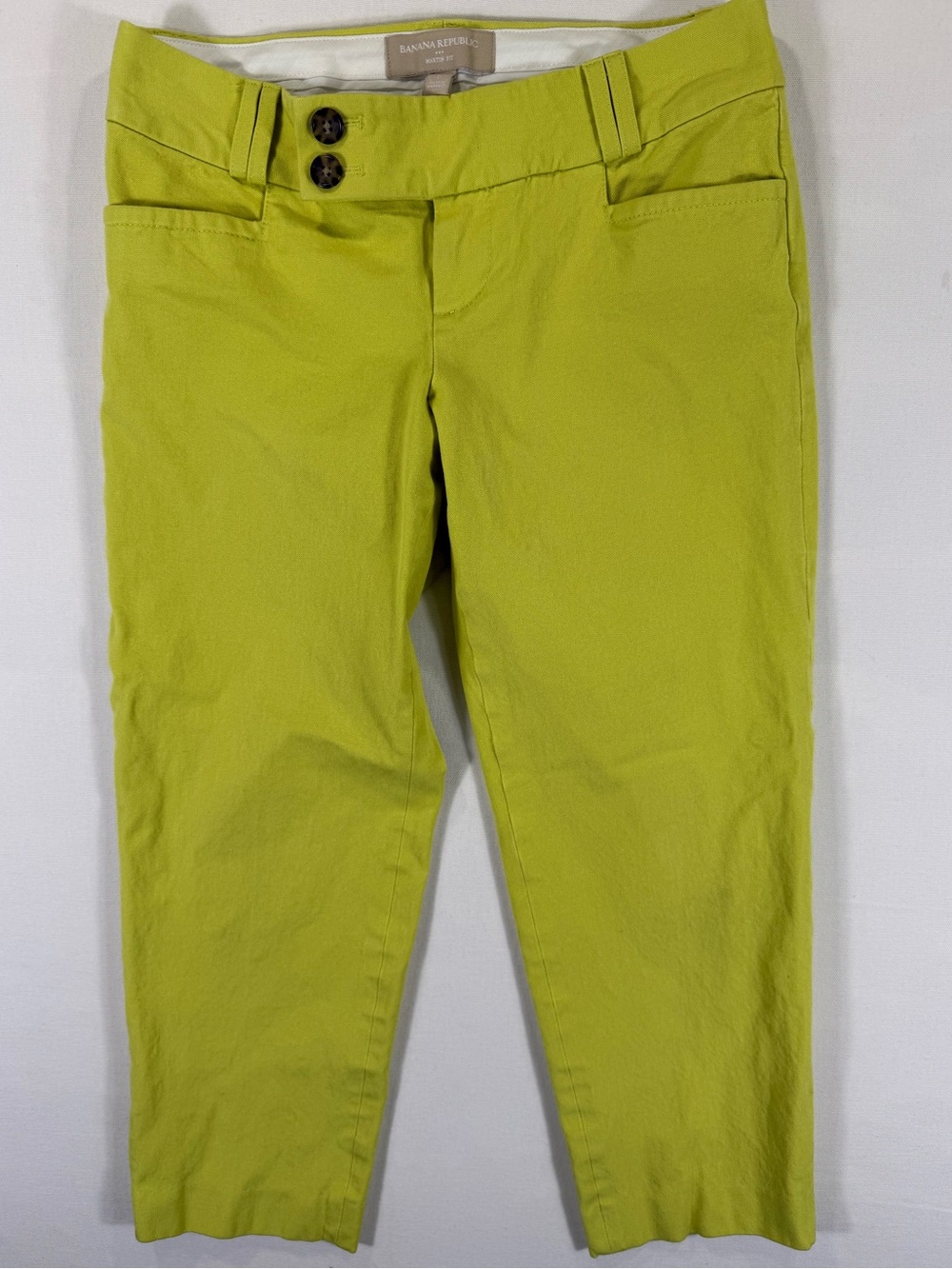 Banana Republic Lime Green Cropped Stretch Pants